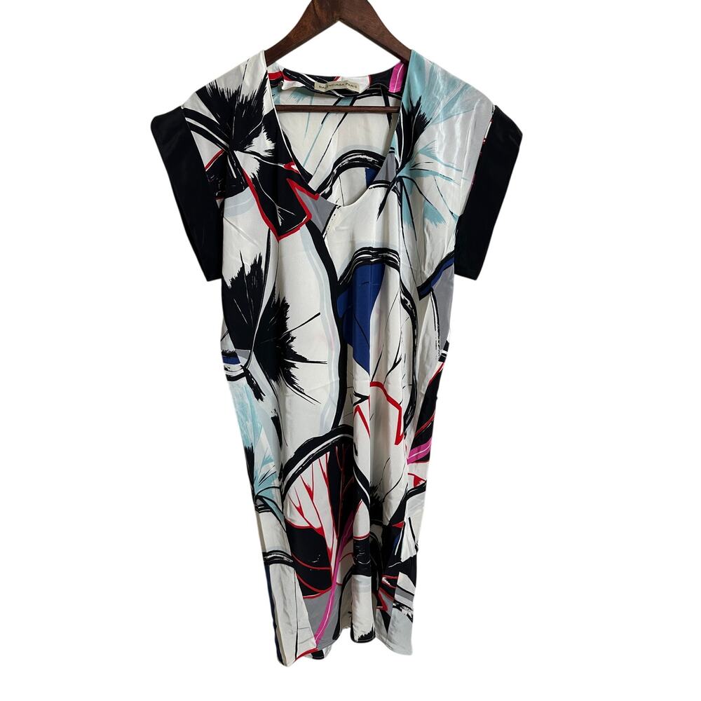 Balenciaga Multicolor Abstract Brushstroke Print Shift Dress Womans 36/ US Small